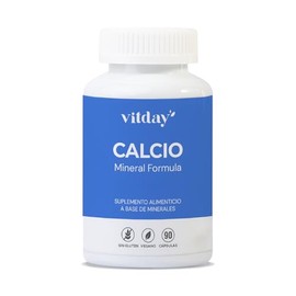 Vitday Bonevital - Calcio 900 mg - 90 Cápsulas Vegetales - Suplemento Alimenticio% Natural - Sin Gluten ni OGM - Vegetariano - Piel y Uñas