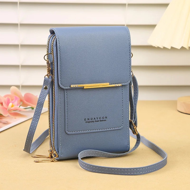 Touchscreen Phone Crossbody Bag for Women – Sequined PU Wallet