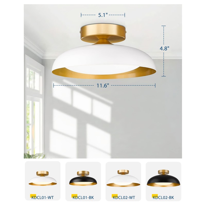 kudos Flush Mount Ceiling Light, 12-inch LED Ceiling Light Fixture,
