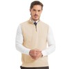 Kallspin Men’s Pure Cotton Quarter Zipper Sweater Vest V-Neck Lightweight