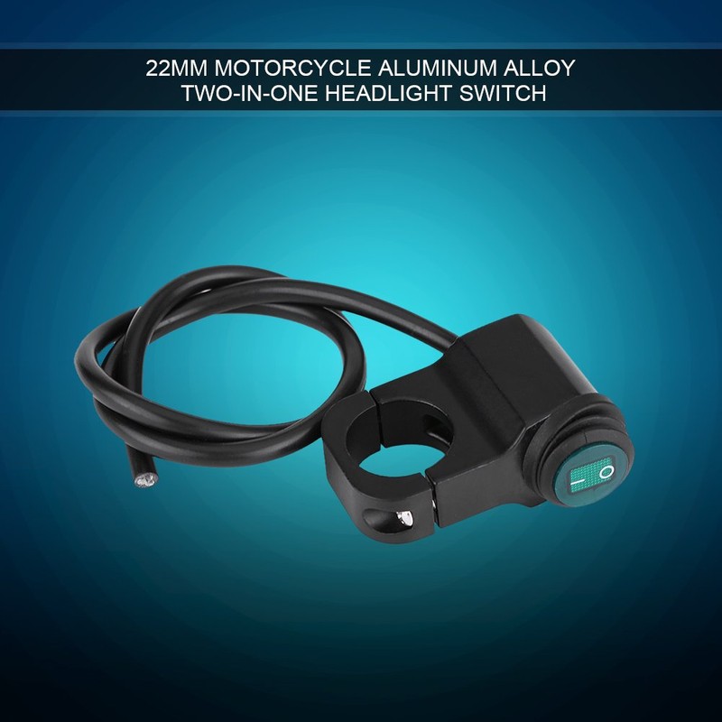 Suuonee Motorcycle Headlight Switch, 12 V Universal 22 mm Handlebar