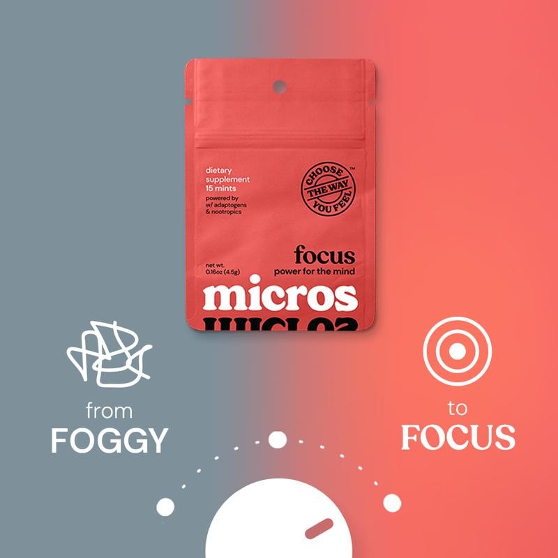 Micros Focus Mini Pack – Vegan, Sugar-Free Brain-Boosting Mints with