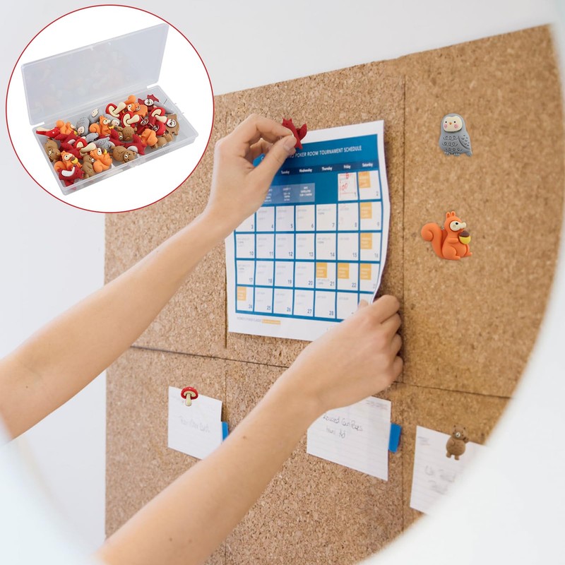 33 Pieces Push Pins Cute Push Pins Animal Push Pins
