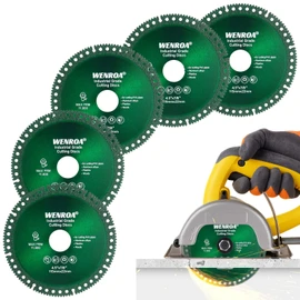 WENORA 5 Pack 4 1/2" Indestructible Disc for Grinder, Angle Grinder Cutting Disc Fits 7/8" Arbor, Diamond Ceramic Tile Concrete Saw Blades for Smooth Cutting, Chamfering, Grinding Materials