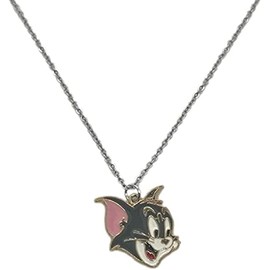 TCB Creations Jerry and Tom Cat Character Face Charm Pendant Necklace