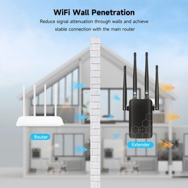 2025 WiFi Extender Signal Booster, Covers Up to 10000 sq.ft, Supports Multiple Devices, WiFi Extender with Ethernet Port, Compatible with Wireless Routers, Easy to Set Up and Reliable Connection