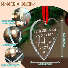 Thank You Gifts for Women 2024 – Appreciation Gifts for Coworker, Boss, Employee, Teacher, Nurse Women – Perfect Thank You Gifts for Friends and Coworkers - Thank You Ornament for Christmas Tree