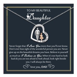LYTOPTOP Daughter Gifts from Dad, Father to Daughter Gifts, to My Daughter Gifts from Dad, Sterling Silver Daughter Necklace Gifts for Birthday Christmas Valentines Day