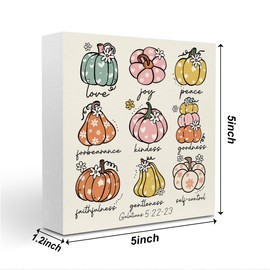 Fall Room Table Decor Sign Fall Christian Bible Verse Jesus Pumpkin Decor Decorations for Room Bedroom Living Room Bathroom Kitchen Desk Thanksgiving Decorations