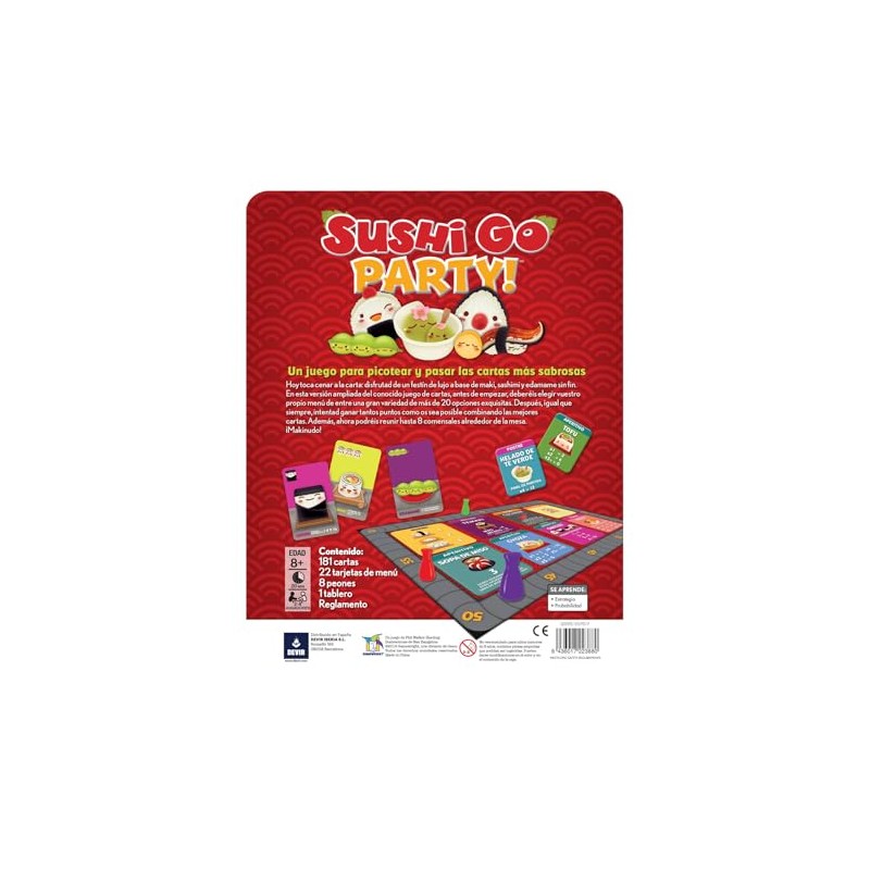 Sushi Go Party en Español, Juego de Mesa, Devir