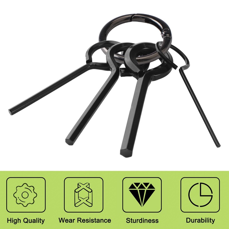 UFURMATE Allen Key Ring Wrench, 16Pcs Mixed Size Solid Metal
