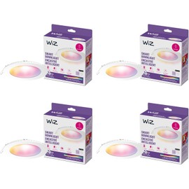 WiZ Connected 6-inch Slim Color Downlight - Pack of 4-2200K-6500K - Indoor - Connects to Your Existing Wi-Fi - Control with Voice or App - Matter Compatible