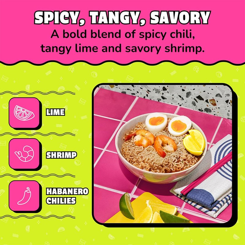 Maruchan Ramen Lime Chili Shrimp Flavor, 3.0 Oz, Pack of