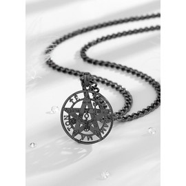 CELESTIA Supernatural Rotating Pentagram Chain Women's Tetragrammaton Jewellery Silver 925 Spiritual Esoteric Gifts Women Men Amulet, Sterling Silver Stainless Steel, Not Applicable