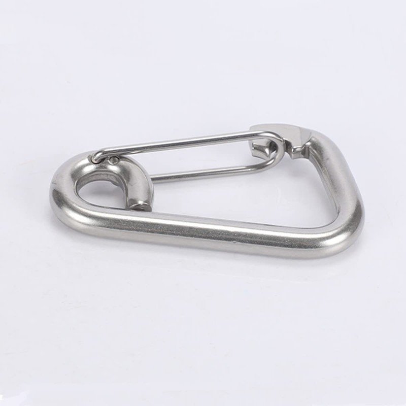 simPLEISURE qb500147a05n0 Stainless Steel Spring Hook, D-Shaped Carabiner Type, 5