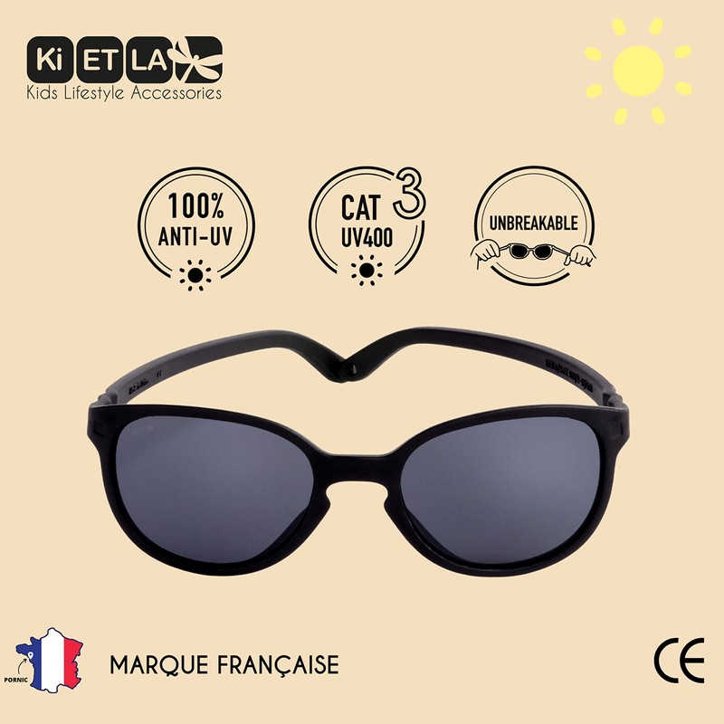Ki ET LA Unisex Kids Wazz Sunglasses, black
