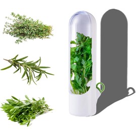 LAOGUATON Herb storage containers for refrigerator.Herb Saver for Refrigerator, Fresh Herb Keeper for Cilantro,Parsley, Asparagus, Mint, Keeps Vegetables for 2-3 Weeks
