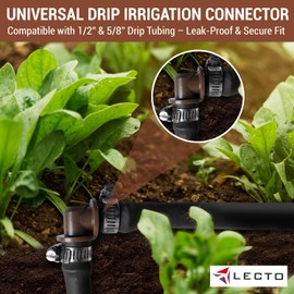 LECTO Universal 5/8", 1/2", .700" Drip Line Repair Kit – Elbow, 1