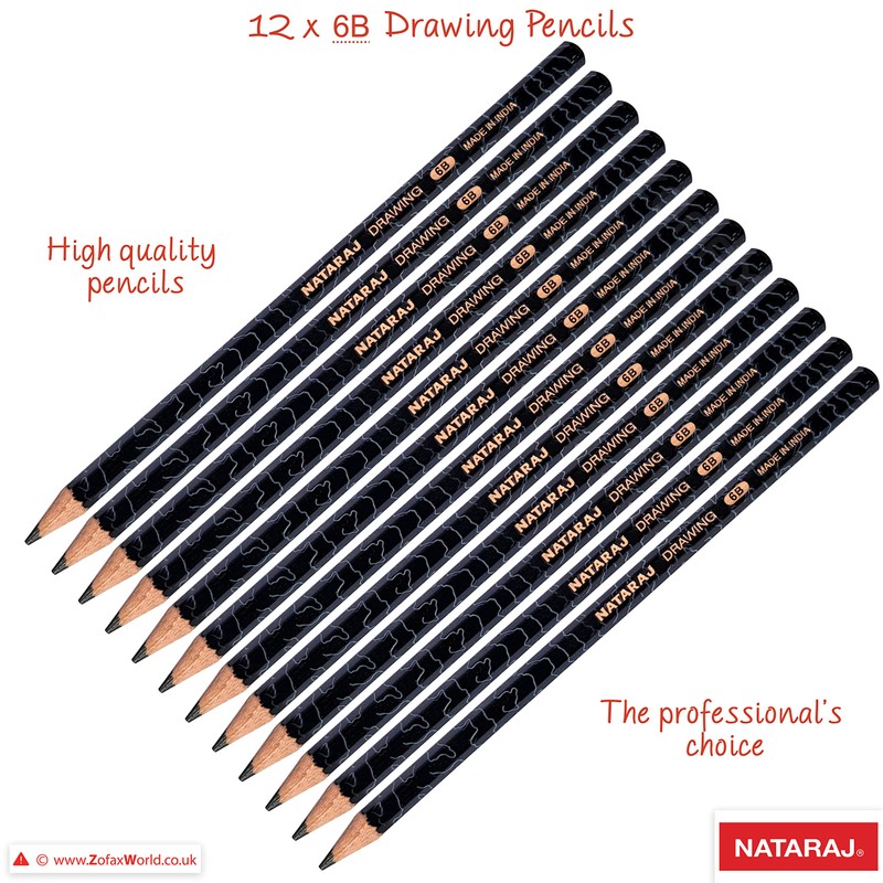 NATARAJ Professional Artist Drawing Pencils Pack Draw Sketch Tone Shade