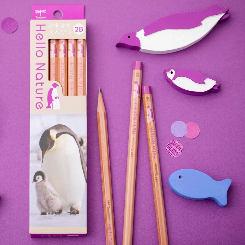 Tombow Pencil KB-KHNEP2-B (KB-KHNEP2-B) Sharpening Pencil B (Penguin Pattern) Hello