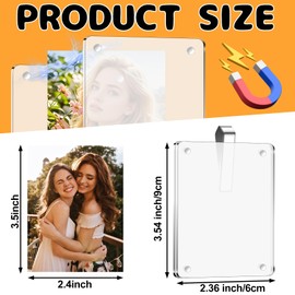 yeloumiss 2Pcs Car Picture Holder Visor Magnetic Sunshade Photo Frame Acrylic Visor Clip for Personalized Car Picture Frame Adding Family or Personal Photos Gifts