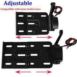 Motorcycle Rear Side License Plate Bracket Holder with LED Light for Harley Sportster XL883, XL1200, Dyna Low Rider FXDLS, Street Bob FXDB 2004-2020 Black