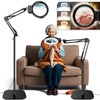 30X 10X Large Floor Magnifying Glass with Light and Stand,72