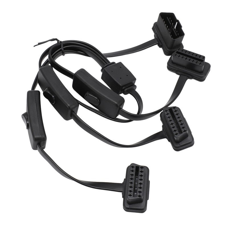 OBDII Flat Noodle Cable 16 Pin 1 in 3 Splitter