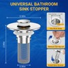 2PCS Bathroom Sink Stopper Strainer, Pop-Up Bathroom Sink Drain Strainer