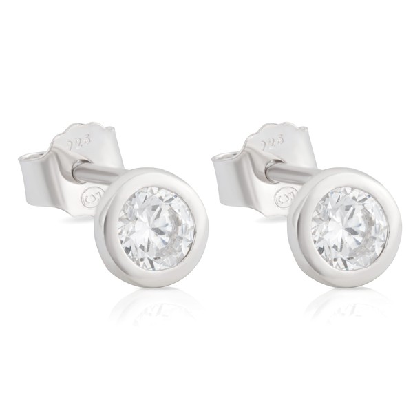 NKlaus Pair of 3 to 6 mm Round Cubic Zirconia