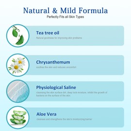 60PCS Tea Tree Oil Physiological Saline Eyelid Cleaning Wipes,For Dry Eyes,Daily Eye care for Removing Excess Oil and Debris from Eyelids & Lashes, Rinse Free Individually Wrapped Travel Eye Wipes