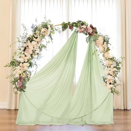 Tela de gasa de 29 x 20 pies, color verde salvia, cortina transparente para boda, ceremonia, cenador, compromiso, fiesta, despedida de soltera, tela de fondo verde salvia, 2 paneles