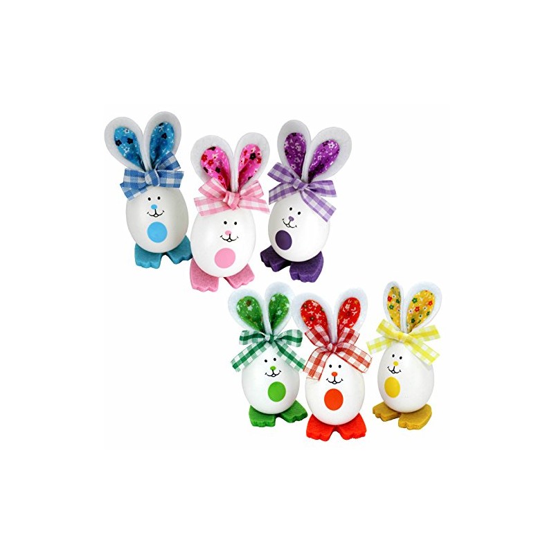 Kleenes Traumhandel Set of 6 Easter Eggs Rabbit in Fun