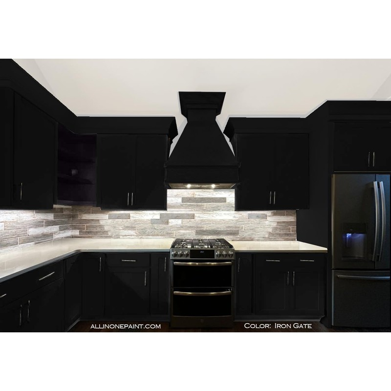 ALL-IN-ONE Paint, Iron Gate (black), Quart - Durable cabinet and