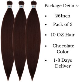 Chocolate Brown Braiding Hair Pre stretched Braiding Hair Hair Extensions
