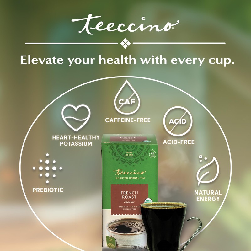 Teeccino French Roast Herbal Tea - Rich & Roasted Herbal