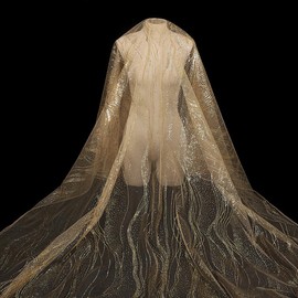 100 cm x 160 cm Glitter Sequins Tulle Fabric, Glitter Fabric Tulle Fabric Glitter Tulle Fabric Glitter Tulle Fabric for DIY Sewing Crafts Clothing Gift Packaging Wedding Party Decoration, Gold