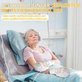 Ehucon 2 PCS Single Person Use Dementia Protect Gloves with Zipper Opening, Padded Safety Hand Control Mitts for Elderly for Prevent Scratching Harm, Breathable Mesh and Highly Elastic Cotton