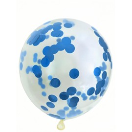 YMHYHC Confetti Balloons,50 Pcs 12 Inch Clear Balloons with Multicolor Confetti Inside,for Graduation Wedding Birthday Baby Shower Party Decorations (Blue)