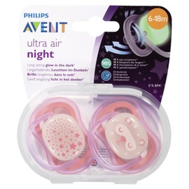 Avent Buy Avent Ultra Air Night Soother 6-18 Months 2 Pack Online