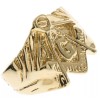 Masonic men's Rugged Pattern Ring 18k yellow gold overlay size