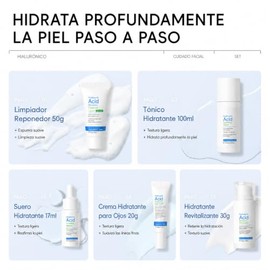 Kit Cuidado Facial Ácido Hialurónico Piezas Beaubase Hidratante Limpiador Suero Cremas