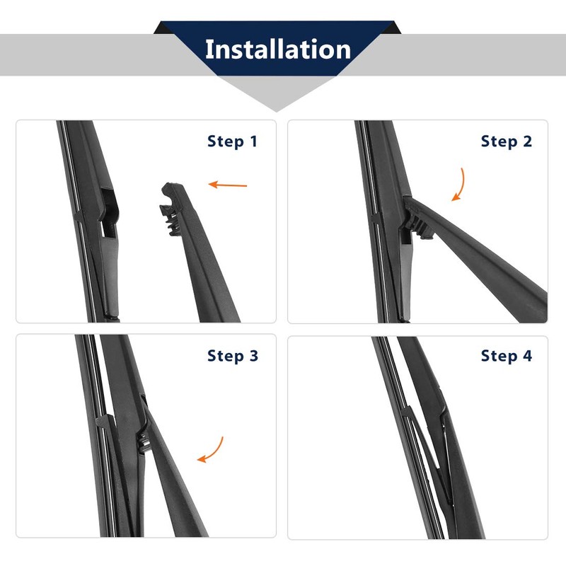 X AUTOHAUX Car Rear Windshield Wiper Blade Arm Set 310mm