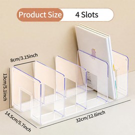 Pack of 4 Triangle Folders, 9 Slot Black Magazine Holder, Metal Vinyl Record Stand, Desktop File Organiser, Magazine Rack, Bookshelf Organiser for Office, Home (Open)