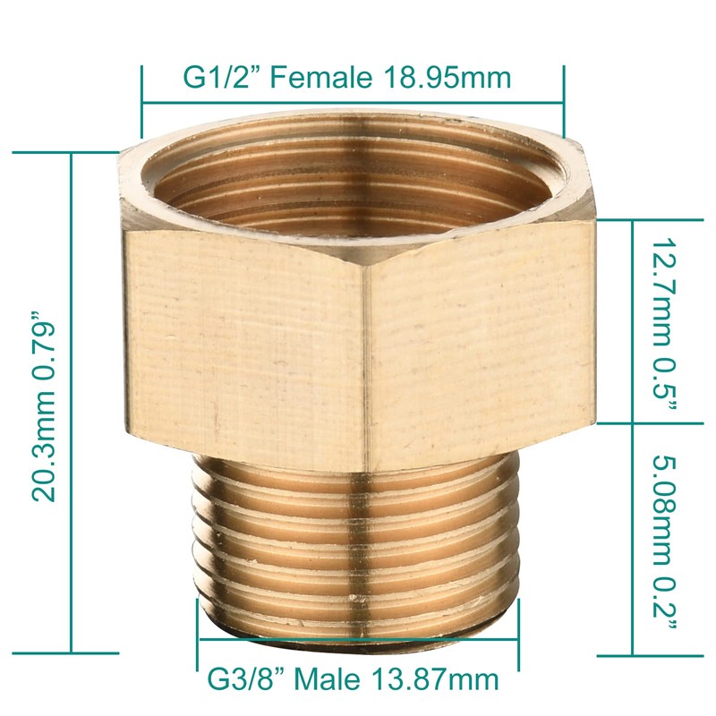 CIENCIA Brass Hose Connector 1/2” Female to 3/8” Male Adapter