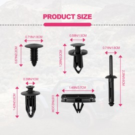 Fit for Wrangler Ram Push-Type Plastic Rivets 6 in 1 Grille Bumper Retainer Clips with Fastener Remover OEM 6506007AA, 6502625, 6503598 (121PCS)