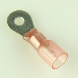 8 Ga. Heavy Duty Heat-Shrink Ring Terminals, #10 Stud - (Pack of 10)