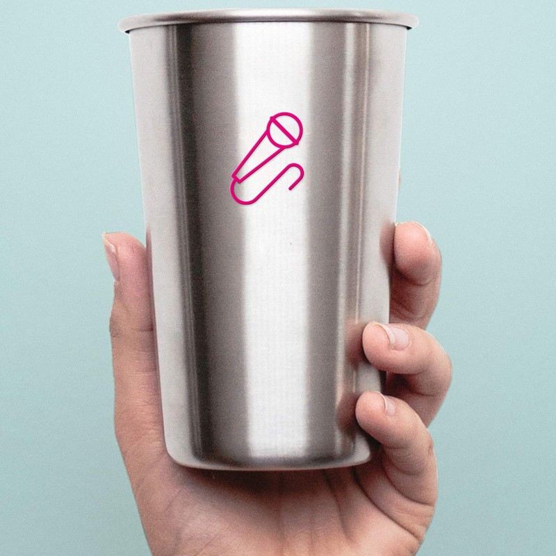 Decal Stickers of Microphone Icon Single (Pink) (Set of 2)