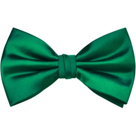 Branduce Green Bow Tie for Men Adjustable Pre-tied Silk Blend Bowties for Wedding Business Party (BB09-10)
