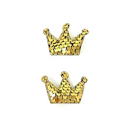 Gold Christmas Crown Hair Clips Gold Sequin Crown Hair Clips - Set of 2